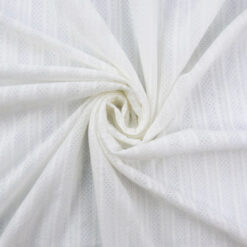 SALE Textured Railroad Stripe Lace Fabric 5944 White, by the yard