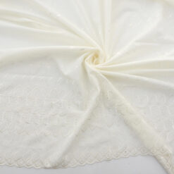 SALE Border Cotton Eyelet Fabric 6754 Ivory by the yard