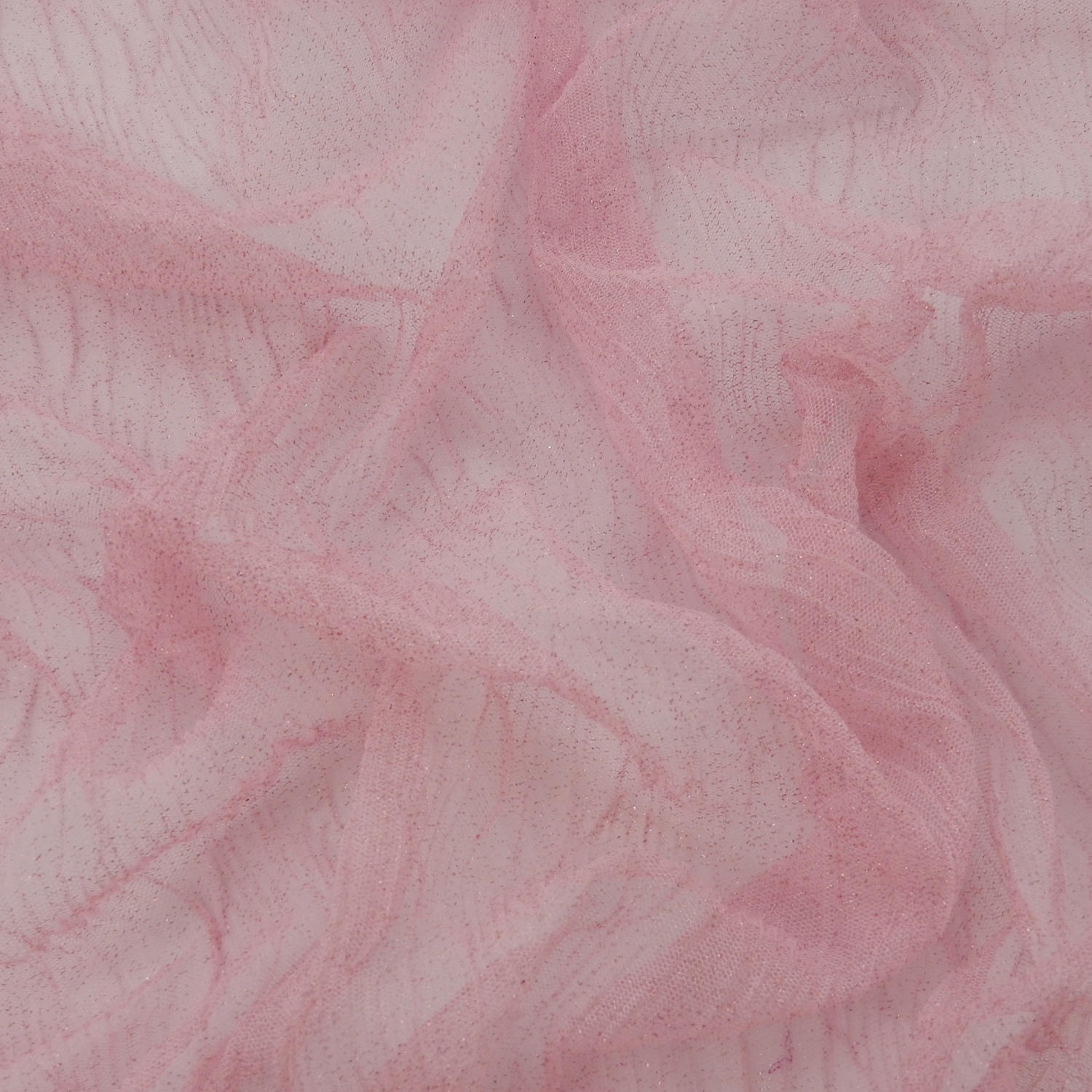 10 Yard Cut - SALE Sparkle Pleated Stretch Mesh Fabric SG106 Dusty Pink - Image 5