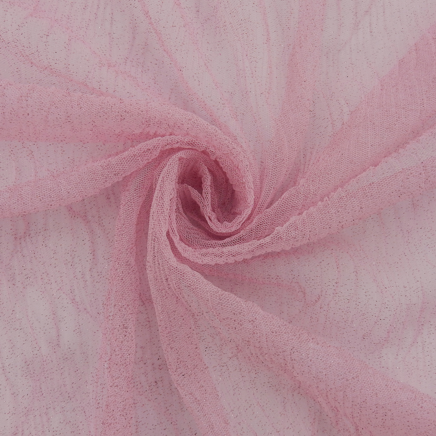 10 Yard Cut - SALE Sparkle Pleated Stretch Mesh Fabric SG106 Dusty Pink