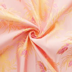 60" Chinese Brocade Fabric Floating Mums Pink 35 yard bolt