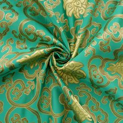 60" Chinese Brocade Fabric Lattice Emerald 35 yard bolt
