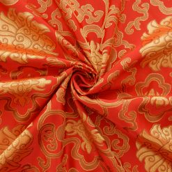 60" Chinese Brocade Fabric Lattice Red 35 yard bolt
