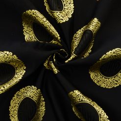 60" Chinese Brocade Fabric Peking Black, by the yard