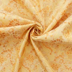 60" Chinese Brocade Fabric Small Paisley Gold 35 yard bolt