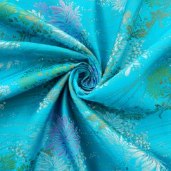60" Chinese Brocade Fabric Spring Turquoise 35 yard bolt