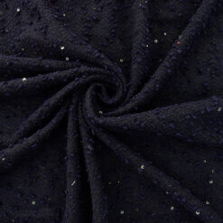 3 Yard Cut – SALE Sequin Stretch Boucle Fabric XS947 Indigo