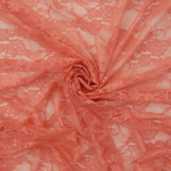 Paris Stretch Lace Fabric Coral 25 yard bolt