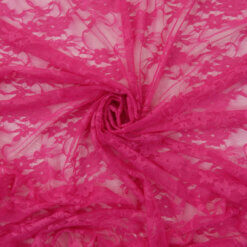 Paris Stretch Lace Fabric Fuschia, by the yard