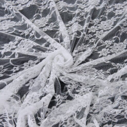 Paris Stretch Lace Fabric White 25 yard bolt