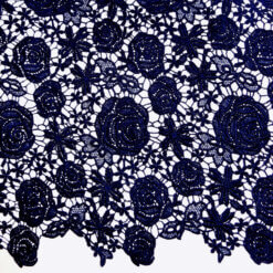 Rose Venice Lace Fabric Navy Blue 15 yard bolt