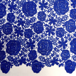 Rose Venice Lace Fabric Royal Blue 15 yard bolt