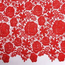 Rose Venice Lace Fabric Valentine Red 15 yard bolt