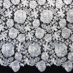Rose Venice Lace Fabric White 15 yard bolt