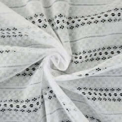 SALE Geometric Stripe Lace Fabric 6780 White, by the yard