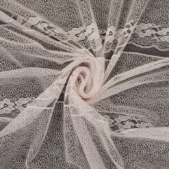 SALE Floral Stripe Stretch Mesh Lace Fabric 6783 Pink, by the yard