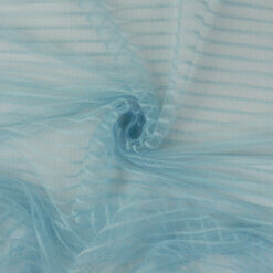 SALE Stripe Stretch Lace Fabric 6788 Blue by the yard