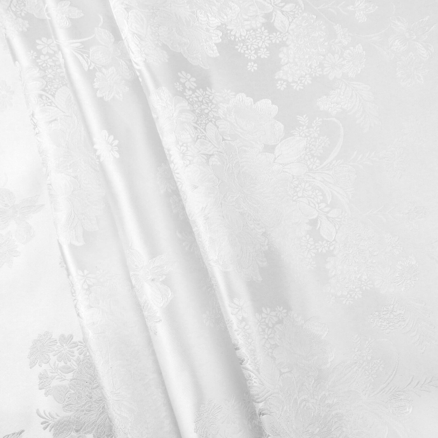 60" Chinese Brocade Fabric Vintage Floral White 35 yard bolt - Image 5