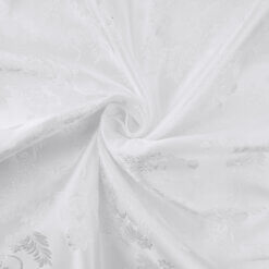 60" Chinese Brocade Fabric Vintage Floral White, by the yard