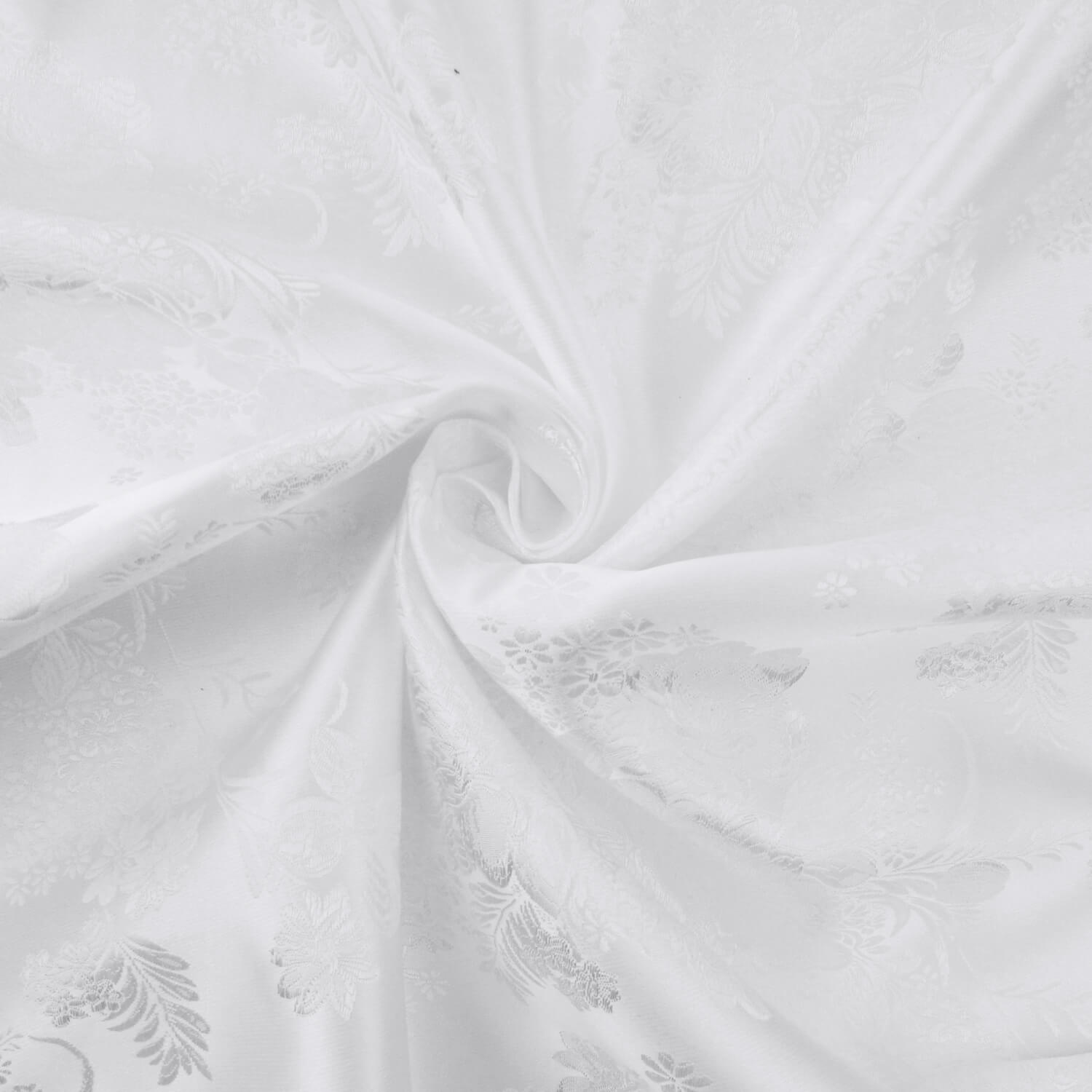 60" Chinese Brocade Fabric Vintage Floral White 35 yard bolt