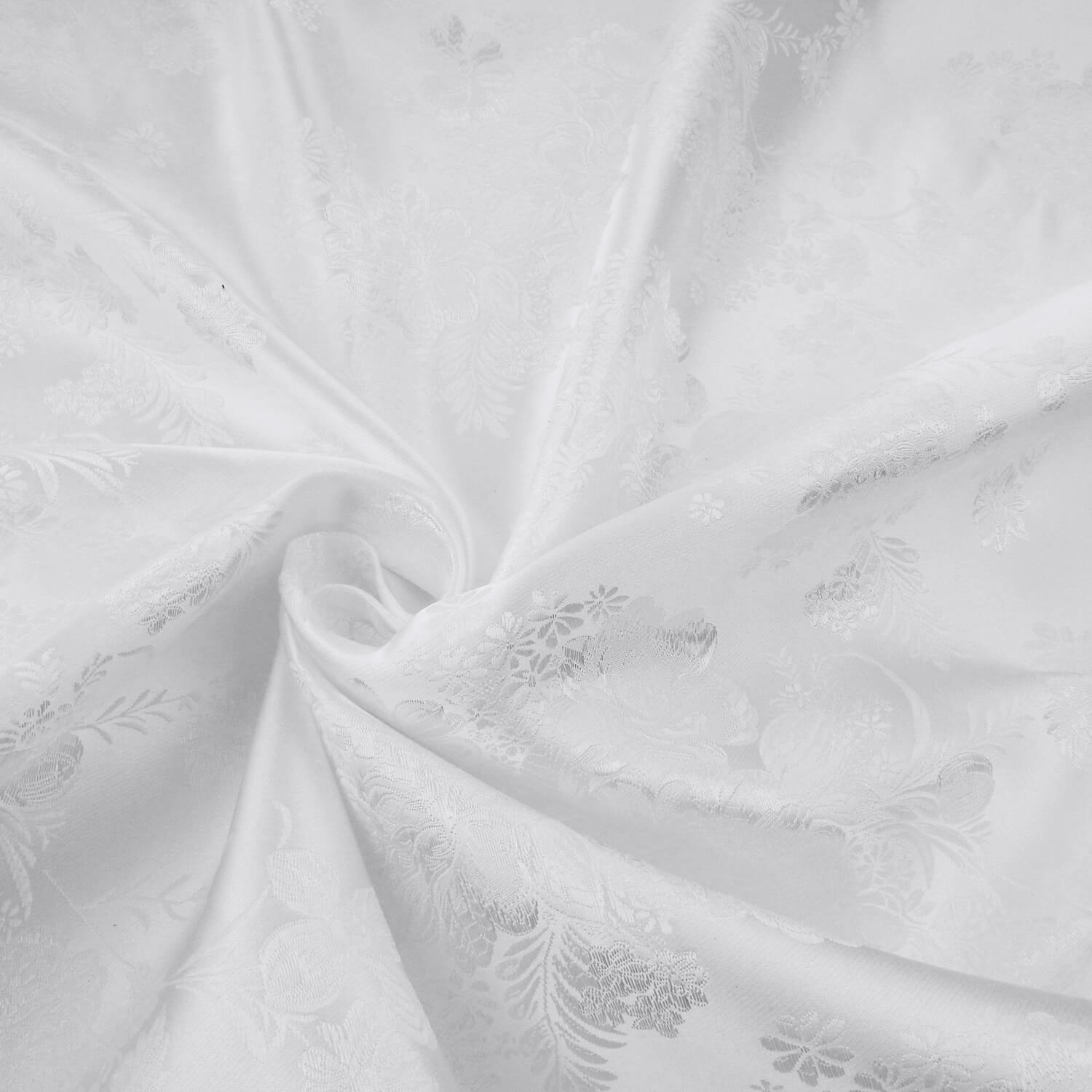 60" Chinese Brocade Fabric Vintage Floral White 35 yard bolt - Image 2