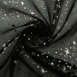 Wholesale Metallic Star Organza Black/Silver 250 yard case