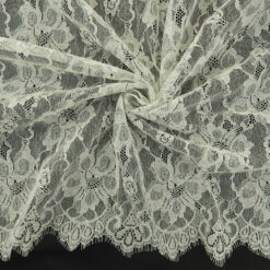 4-Yard Piece SALE Chantilly Metallic Lace Fabric Ivory-Iris 6800