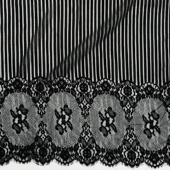 5-Yard Piece SALE Lace Fabric with Scalloped Edge Black 6853