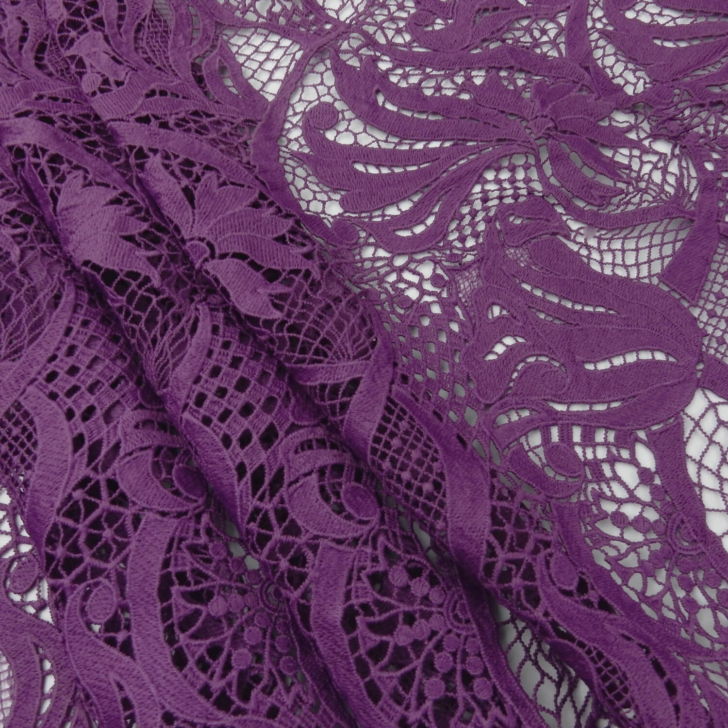 SALE Venice Lace Guipure Fabric Purple 6903, by the yard - Image 7