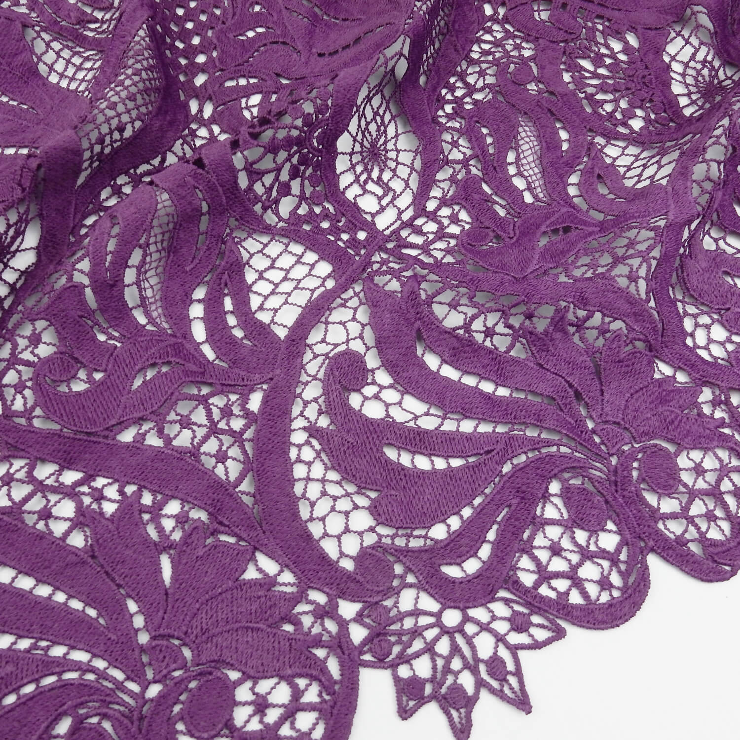 SALE Venice Lace Guipure Fabric Purple 6903, by the yard - Image 6