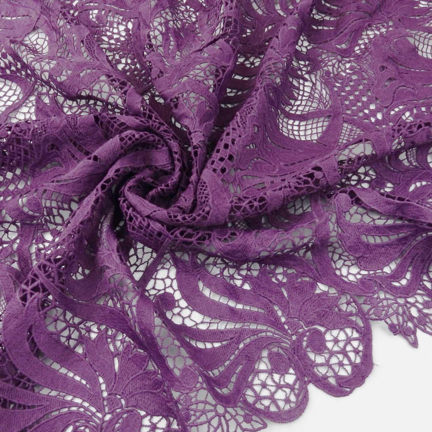 SALE Venice Lace Guipure Fabric Purple 6903, by the yard - Image 2