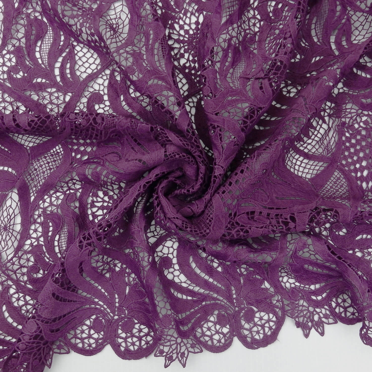 SALE Venice Lace Guipure Fabric Purple 6903, by the yard