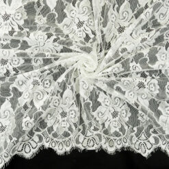 SALE Re-Embroidered Chantilly Lace Fabric Ivory 6803, by the yard