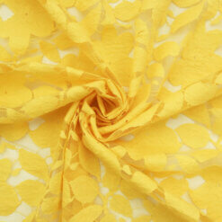 SALE Embroidered Floral Tulle Lace Fabric 6894 Yellow, by the yard