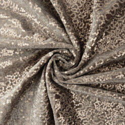 SALE Mini Sequin Stretch Velvet Fabric Cedar Brown 6814, by the yard