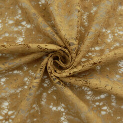 SALE Italian Floral Embroidered Open Weave Fabric Tuscan Gold 6824, by the yard