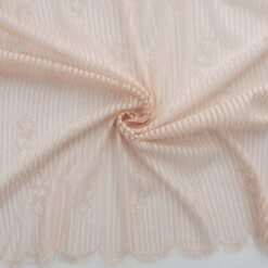 3 Yard Piece SALE Lace Fabric with Scalloped Edge Rose 6825