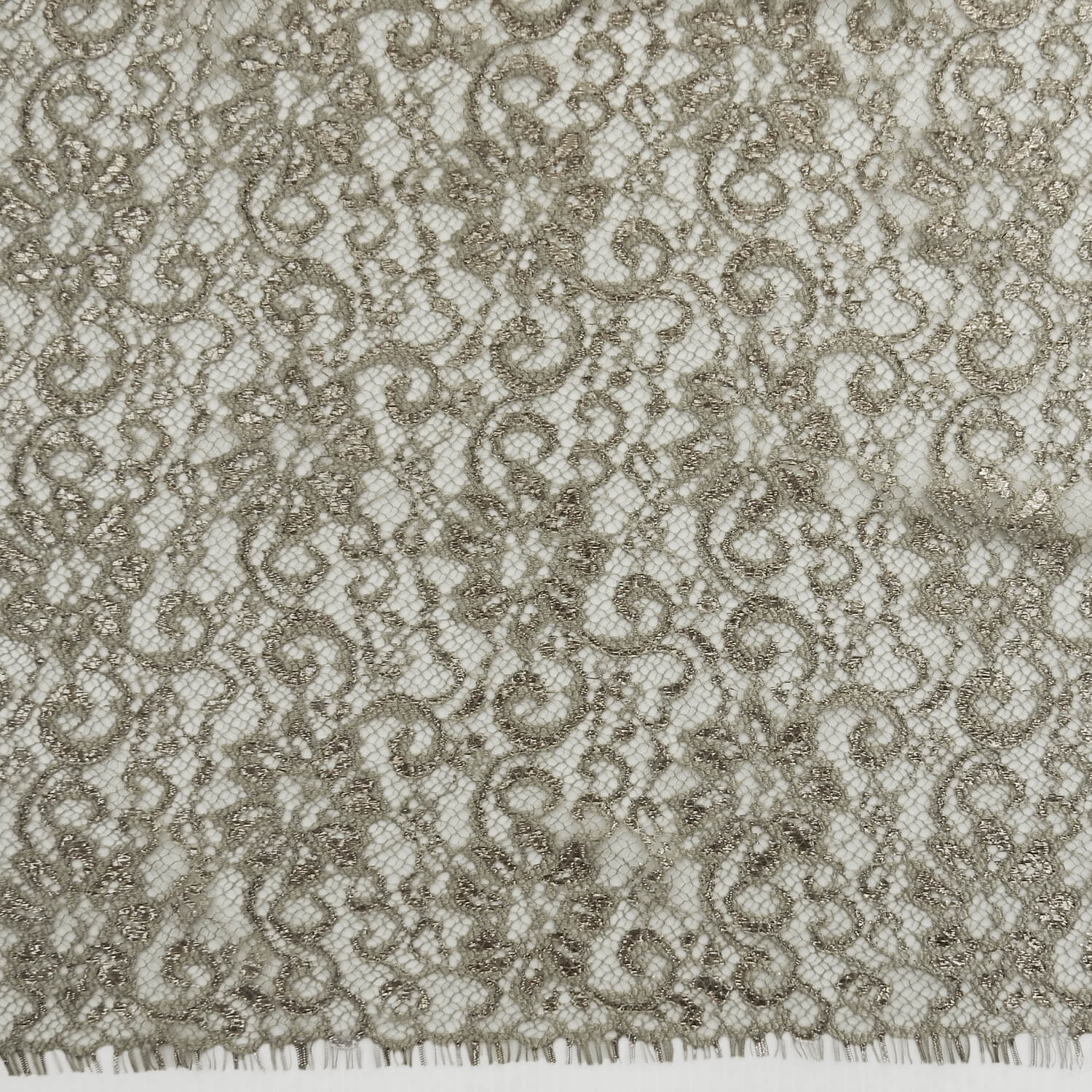 SALE Metallic Chantilly Lace Fabric Champagne-Silver 6862, by the yard - Image 4