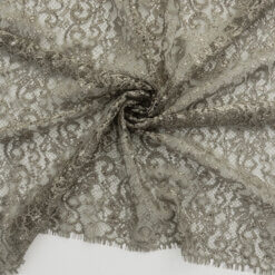 3-Yard Piece SALE Chantilly Metallic Lace Fabric Platinum 6826