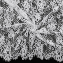 SALE Re-Embroidered Chantilly Lace Fabric White 6845, by the yard
