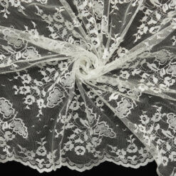 SALE Floral Chantilly Lace Fabric Ivory 6849, by the yard