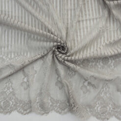 SALE Lace Fabric with Scalloped Edge 6860 Silver, by the yard
