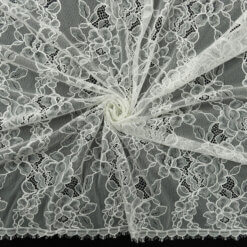 3-Yard Piece SALE Embroidered Border Lace Fabric Ivory 6878