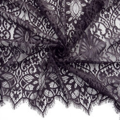 1.5 Yard Piece - SALE Re-Embroidered Border Lace Fabric 6914 Amethyst