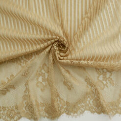 1.75 Yard Piece SALE Lace Fabric with Scalloped Edge 6915 Gold