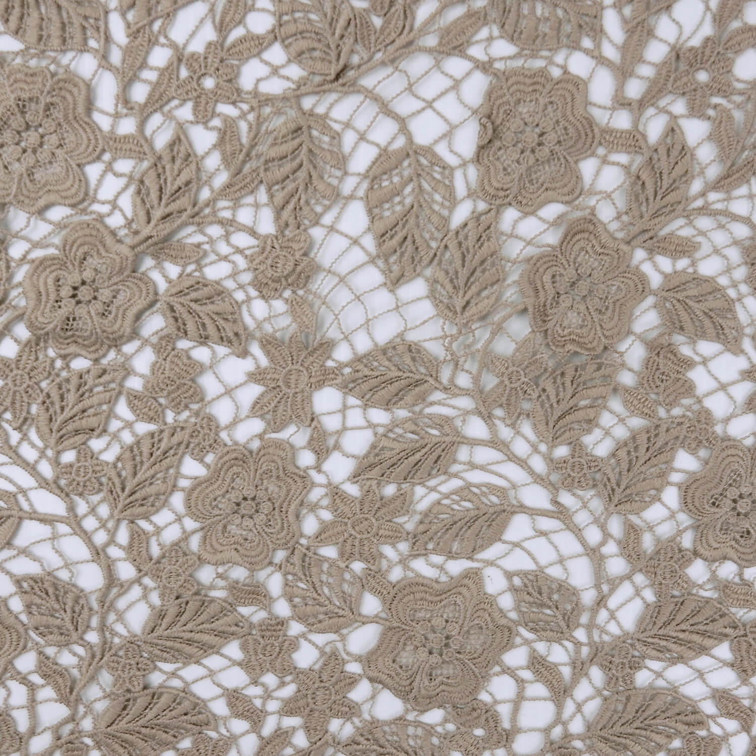 SALE Floral Venice Lace Guipure Fabric Taupe 6863, by the yard - Image 4