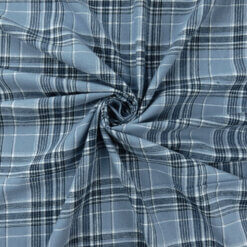 Flannel Yarn Dyed Plaid Fabric Axel Dusty Blue 110 yard roll