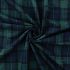 Flannel Yarn Dyed Plaid Fabric Black Watch, by the yard