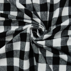 Flannel Yarn Dyed Plaid Fabric Buffalo Plaid Black/White, by the yard