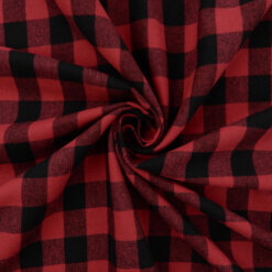Flannel Yarn Dyed Plaid Fabric Buffalo Plaid Red/Black 20 yard bolt